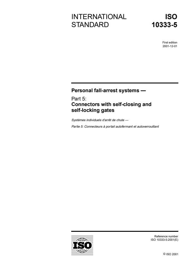 ISO 10333-5:2001 - Personal fall-arrest systems