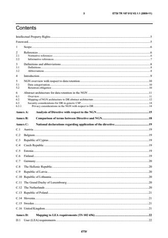 ETSI TR 187 012 V2.1.1 (2009-11) - Telecommunications and Internet converged Services and Protocols for Advanced Networking (TISPAN); NGN Security; Report and recommendations on compliance to the data retention directive for NGN-R2