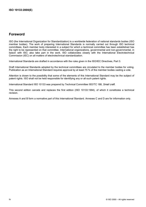 ISO 10133:2000 ISO 10133:2000 - Small craft -- Electrical systems -- Extra-low-voltage d.c. installations - Page 4 preview