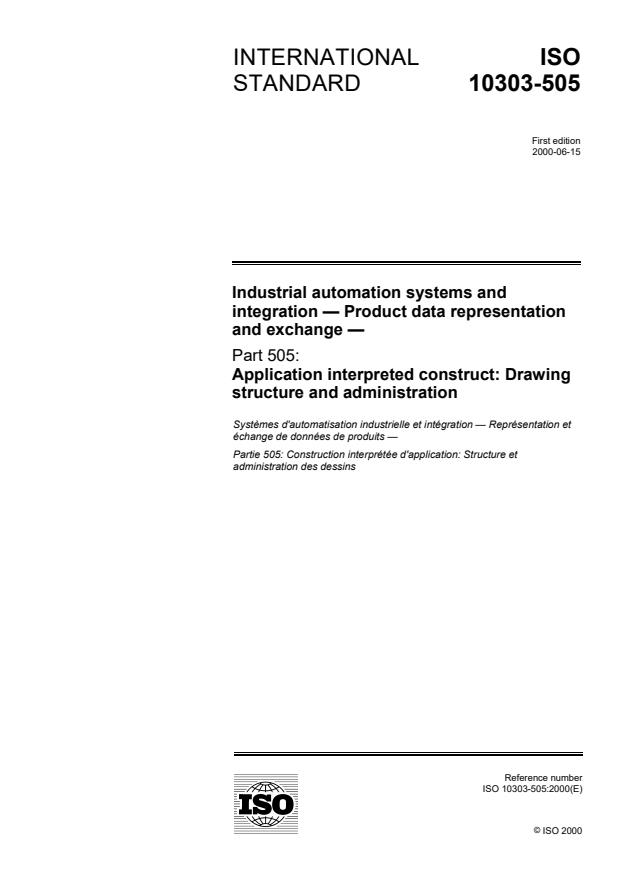 ISO 10303-505:2000 - Industrial automation systems and integration -- Product data representation and exchange
