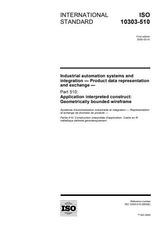 ISO 10303-510:2000 - Industrial automation systems and integration -- Product data representation and exchange