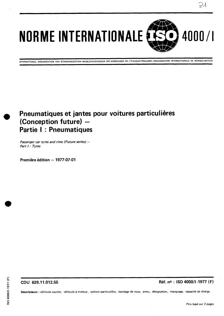 ISO 4000-1:1977 - Title missing - Legacy paper document
Released:1/1/1977