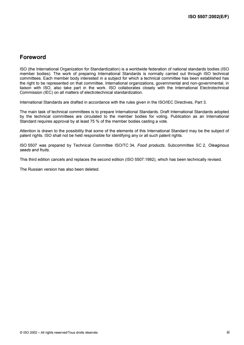 ISO 5507:2002 ISO 5507:2002 - Oilseeds, vegetable oils and fats — Nomenclature
Released:11/19/2002 - Page 3 preview