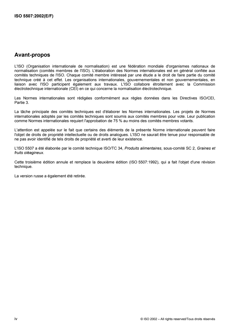 ISO 5507:2002 ISO 5507:2002 - Oilseeds, vegetable oils and fats — Nomenclature
Released:11/19/2002 - Page 4 preview