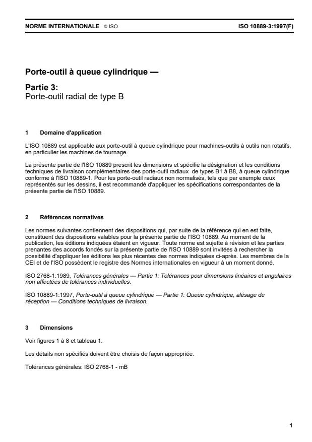 ISO 10889-3:1997 - Porte-outil a queue cylindrique