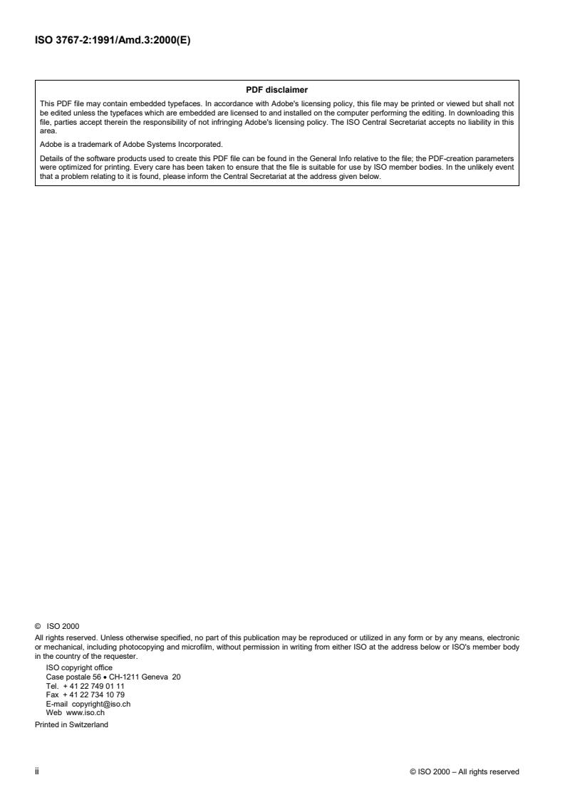 ISO 3767-2:1991/Amd 3:2000 ISO 3767-2:1991/Amd 3:2000 - Tractors, machinery for agriculture and forestry, powered lawn and garden equipment — Symbols for operator controls and other displays — Part 2: Symbols for agricultural tractors and machinery — Amendment 3
Released:3/23/2000 - Page 2 preview