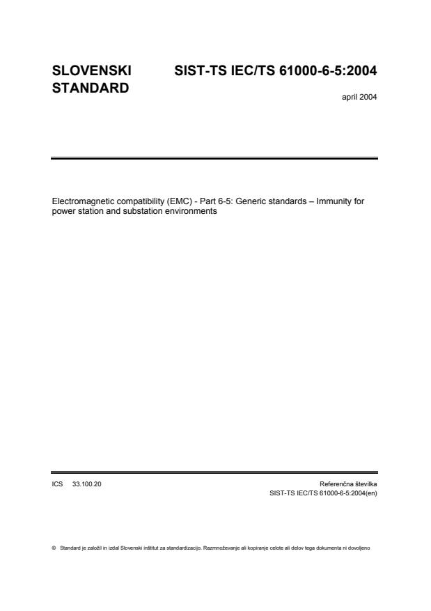 TS IEC/TS 61000-6-5:2004