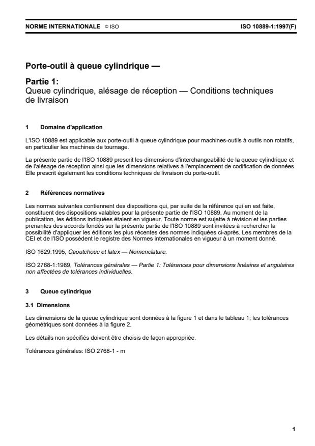 ISO 10889-1:1997 - Porte-outil a queue cylindrique