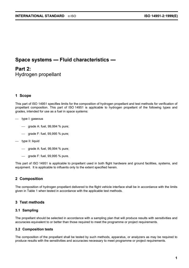 ISO 14951-2:1999 - Space systems -- Fluid characteristics