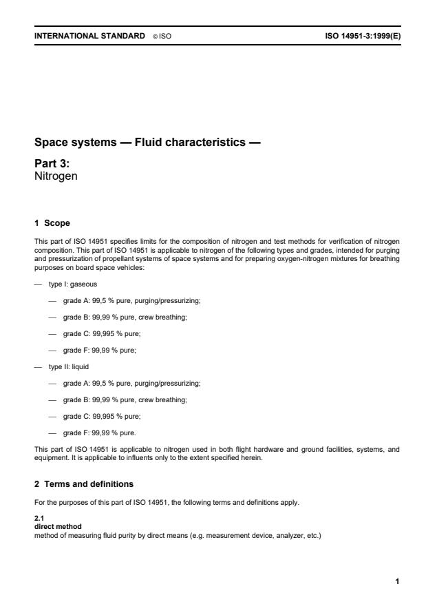 ISO 14951-3:1999 - Space systems -- Fluid characteristics