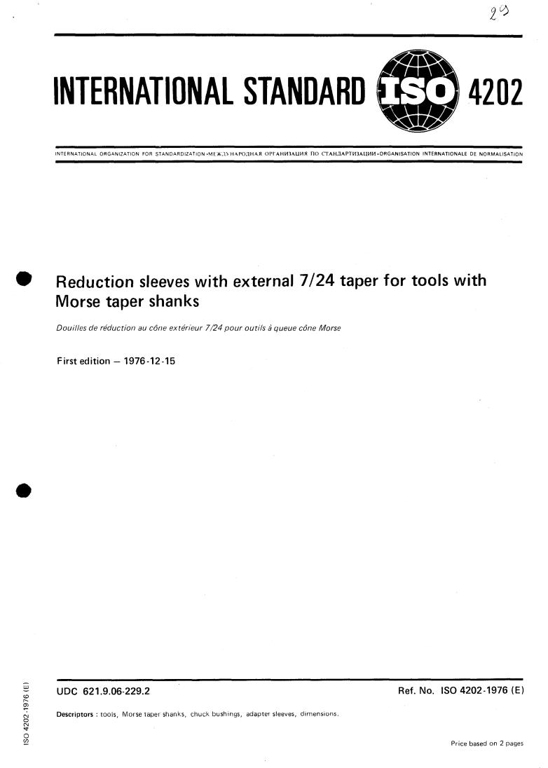 ISO 4202:1976 - Title missing - Legacy paper document
Released:1/1/1976