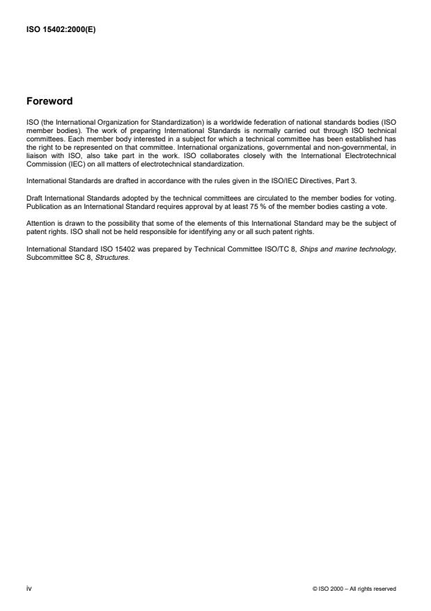 ISO 15402:2000 ISO 15402:2000 - Ships and marine technology — Bulk carriers — Repair quality of hull structure
Released:2/3/2000 - Page 4 preview