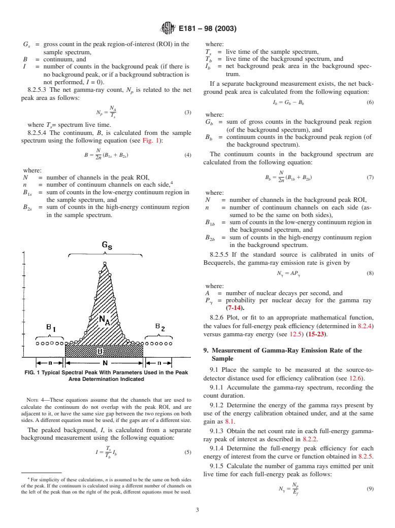 ASTM E181-98(2003) - Standard Test Methods for Detector Calibration and Analysis of Radionuclides