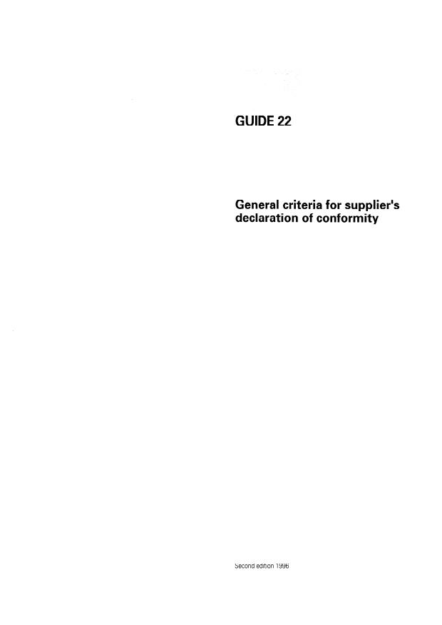 ISO/IEC Guide 22:1996 - General criteria for supplier's declaration of conformity