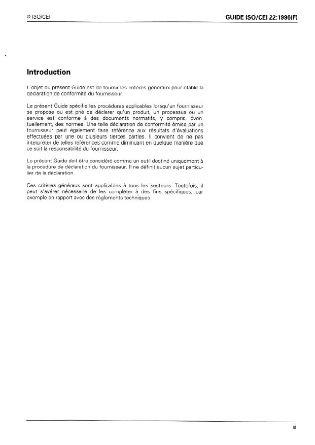 ISO/IEC Guide 22:1996 - Criteres généraux pour la déclaration de conformité du fournisseur
