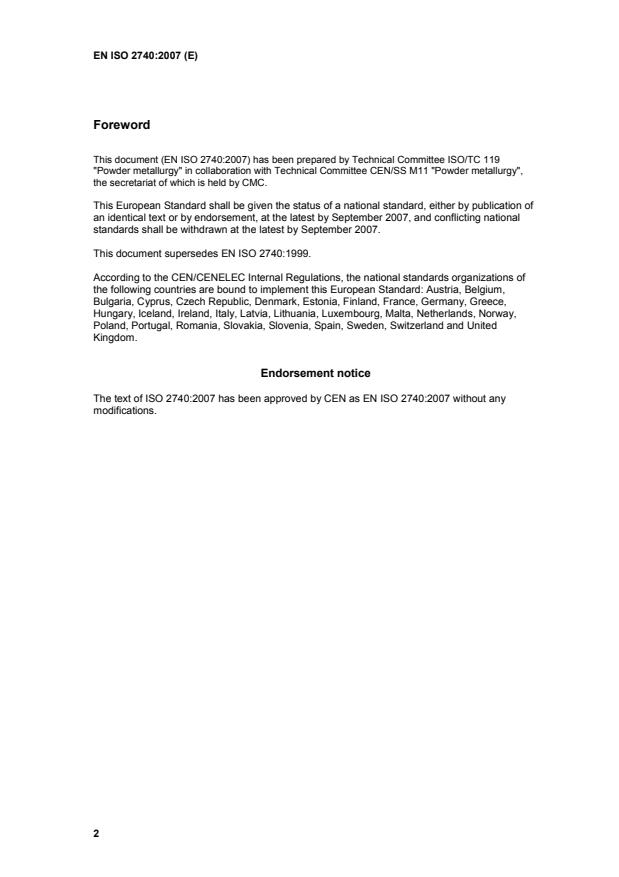 EN ISO 2740:2007 EN ISO 2740:2007 - Page 4 preview