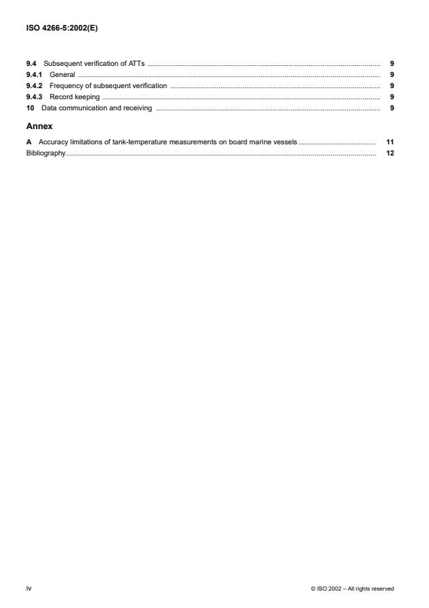 ISO 4266-5:2002 ISO 4266-5:2002 - Petroleum and liquid petroleum products -- Measurement of level and temperature in storage tanks by automatic methods - Page 4 preview