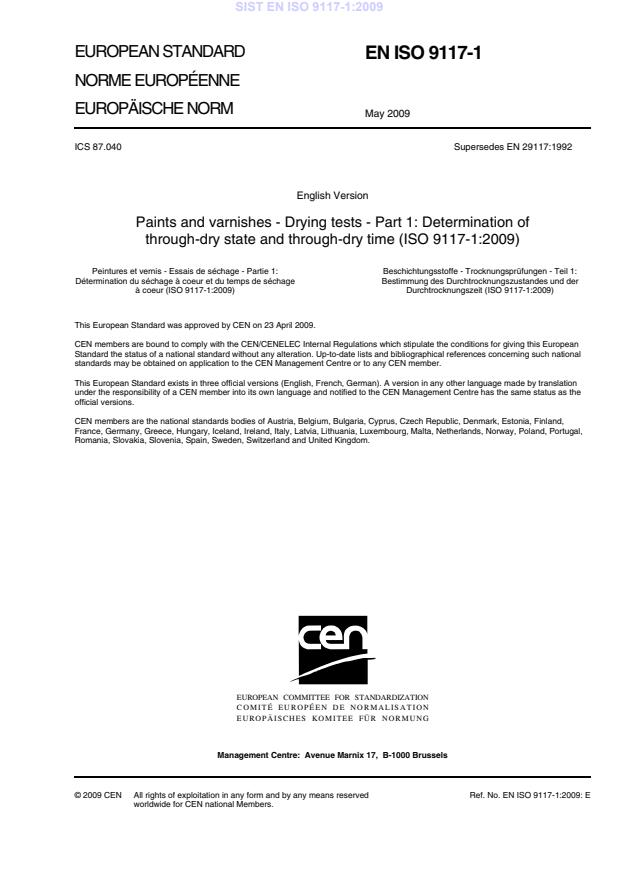 EN ISO 9117-1:2009