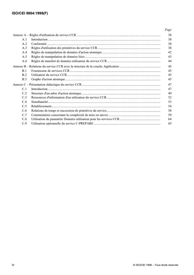 ISO/IEC 9804:1998 ISO/IEC 9804:1998 - Technologies de l'information -- Interconnexion de systemes ouverts (OSI) -- Définition du service de l'élément de service d'engagement, de concomitance et de rétablissement - Page 4 preview