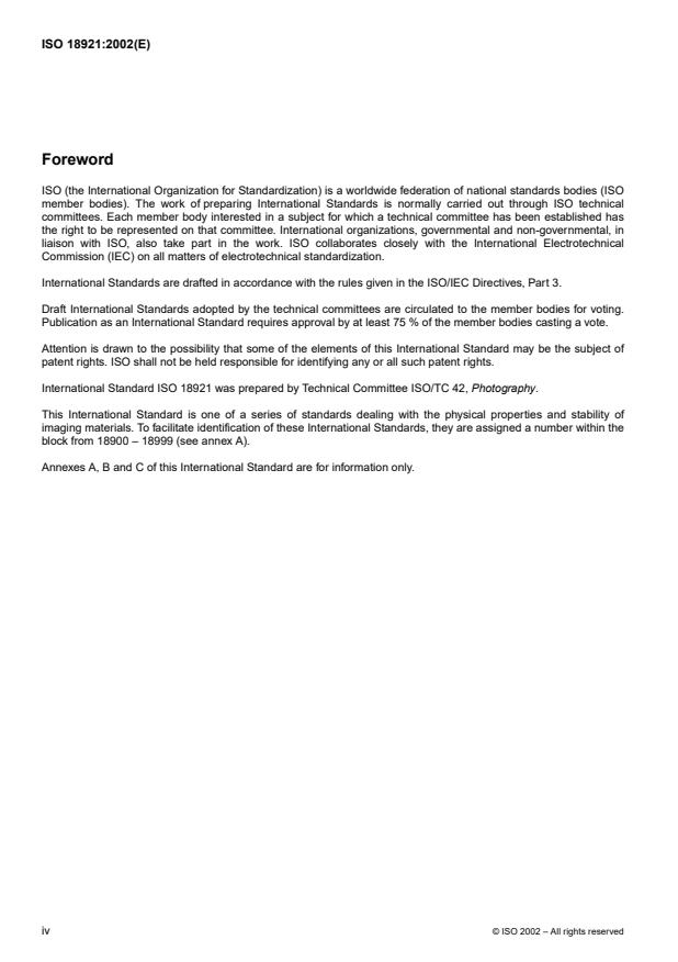 ISO 18921:2002 ISO 18921:2002 - Imaging materials -- Compact discs (CD-ROM) -- Method for estimating the life expectancy based on the effects of temperature and relative humidity - Page 4 preview