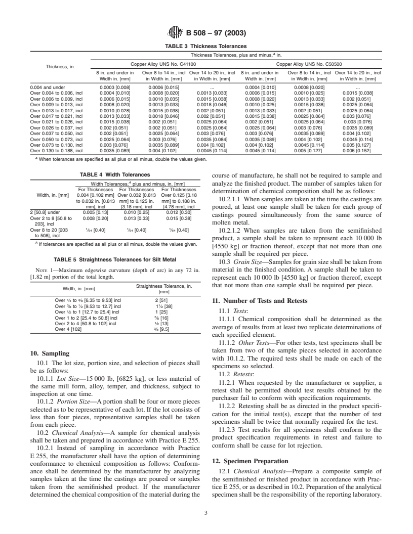 ASTM B508-97(2003) - Standard Specification for Copper Alloy Strip for Flexible Metal Hose