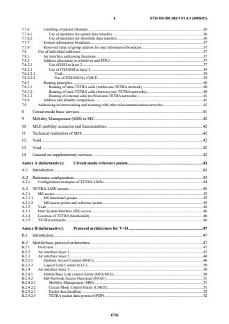 SIST EN 300 392-1 V1.4.1:2009 ETSI EN 300 392-1 V1.4.1 (2009-01) - Terrestrial Trunked Radio (TETRA); Voice plus Data (V+D); Part 1: General network design - Page 4 preview