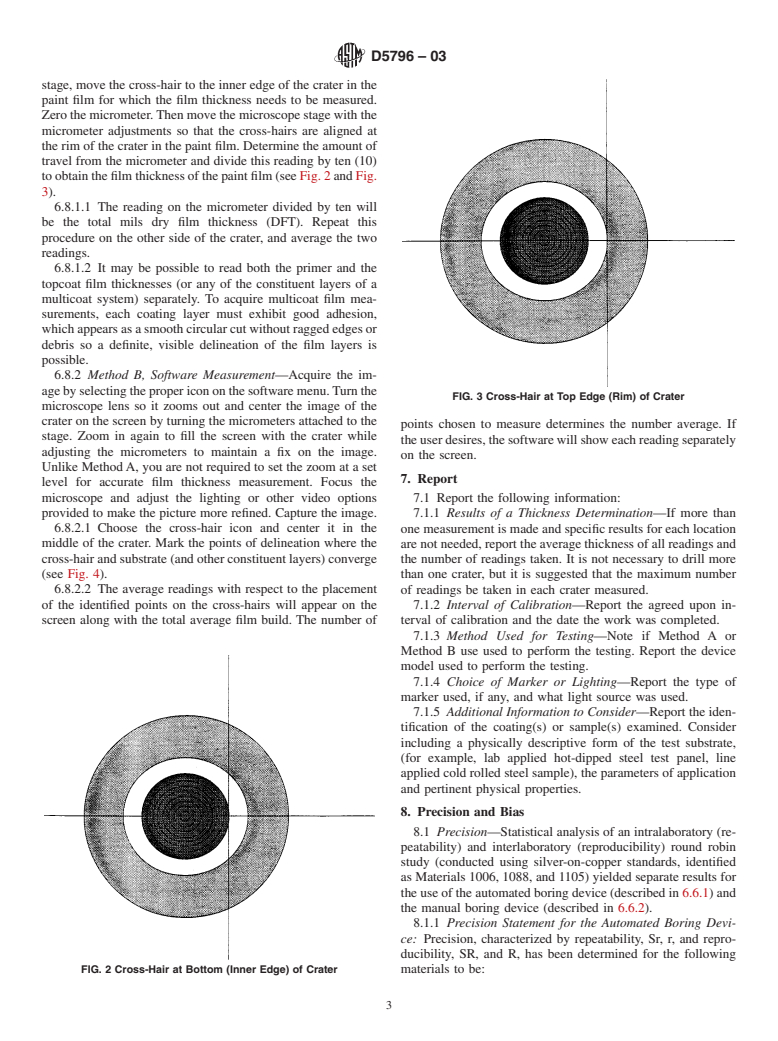 ASTM D5796-03 - Standard Test Method for Measurement of Dry Film Thickness of Thin Film Coil-Coated Systems by Destructive Means Using a Boring Device