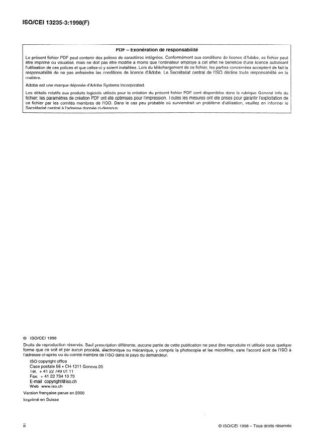 ISO/IEC 13235-3:1998 ISO/IEC 13235-3:1998 - Technologies de l'information -- Traitement réparti ouvert -- Fonction de courtage - Page 2 preview
