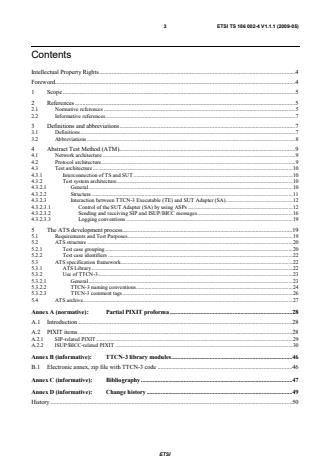 ETSI TS 186 002-4 V1.1.1 (2009-05) - Telecommunications and Internet Converged Services and Protocols for Advanced Networking (TISPAN); Interworking between Session Initiation Protocol (SIP) and Bearer Independent Call Control Protocol (BICC) or ISDN User Part (ISUP); Part 4: Abstract Test Suite (ATS) and partial Protocol Implementation eXtra Information for Testing (PIXIT) for Profiles A and B