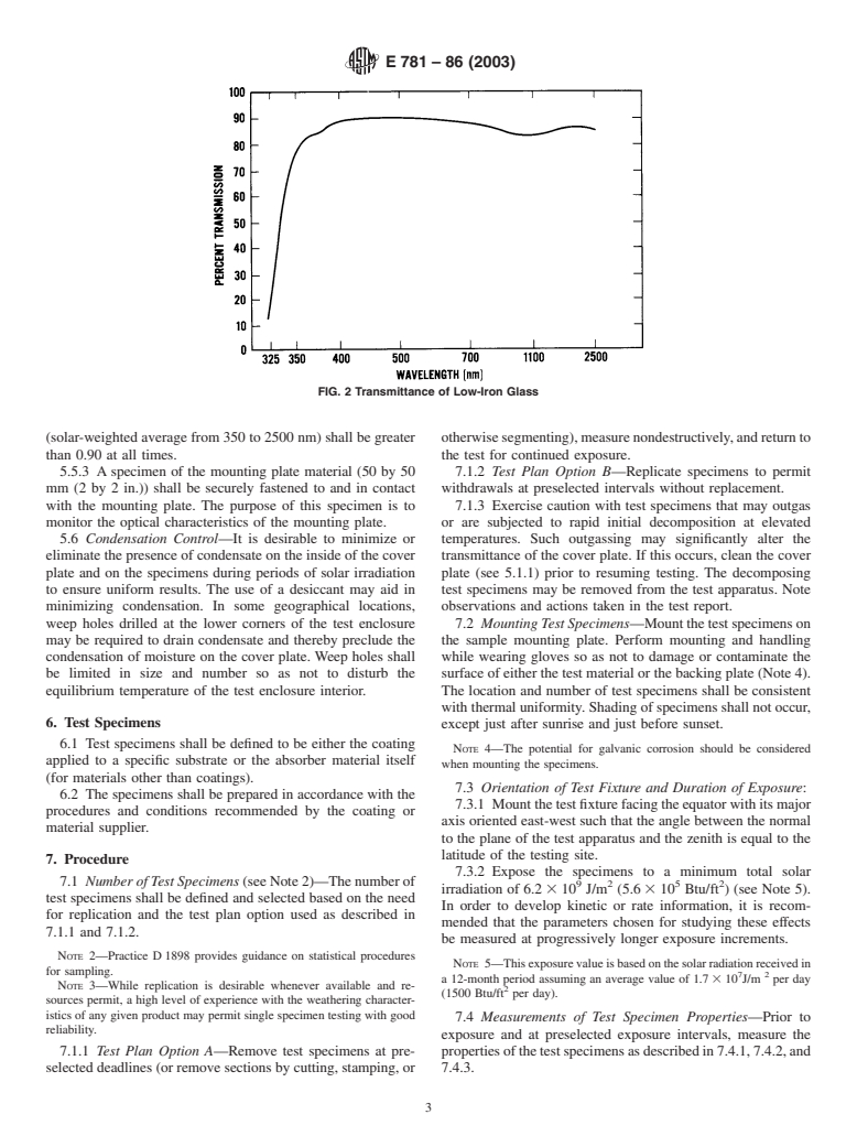 ASTM E781-86(2003) - Standard Practice for Evaluating Absorptive Solar Receiver Materials When Exposed to Conditions Simulating Stagnation in Solar Collectors With Cover Plates