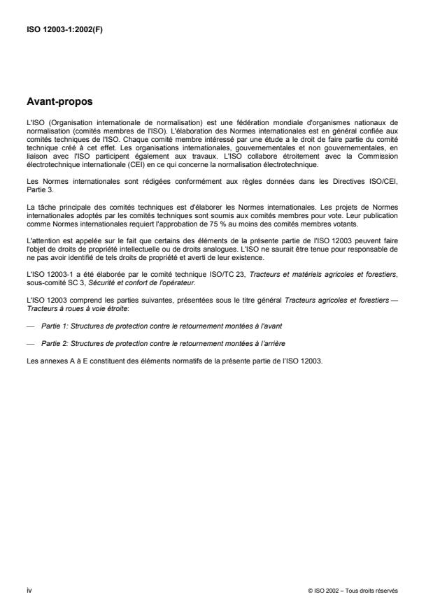 ISO 12003-1:2002 ISO 12003-1:2002 - Tracteurs agricoles et forestiers -- Tracteurs a roues a voie étroite - Page 4 preview