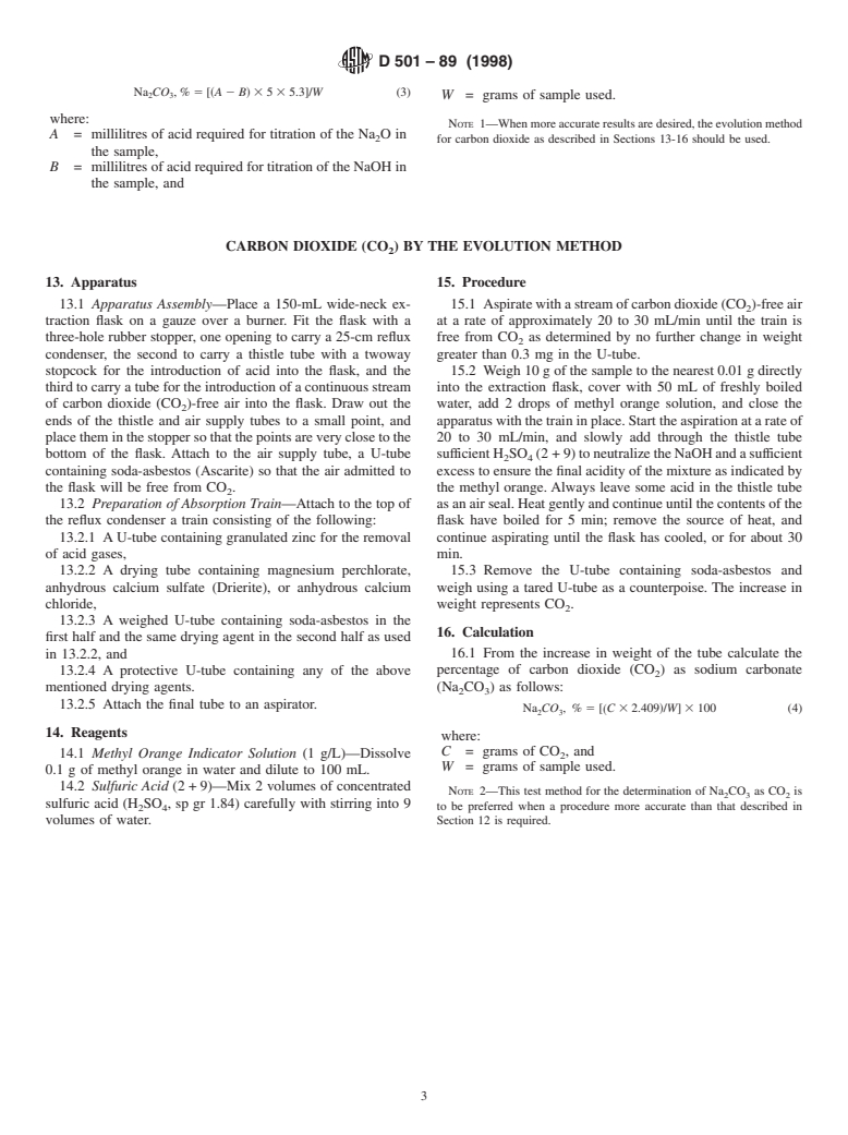 ASTM D501-89(1998) - Standard Test Methods of Sampling and Chemical Analysis of Alkaline Detergents (Withdrawn 2001)