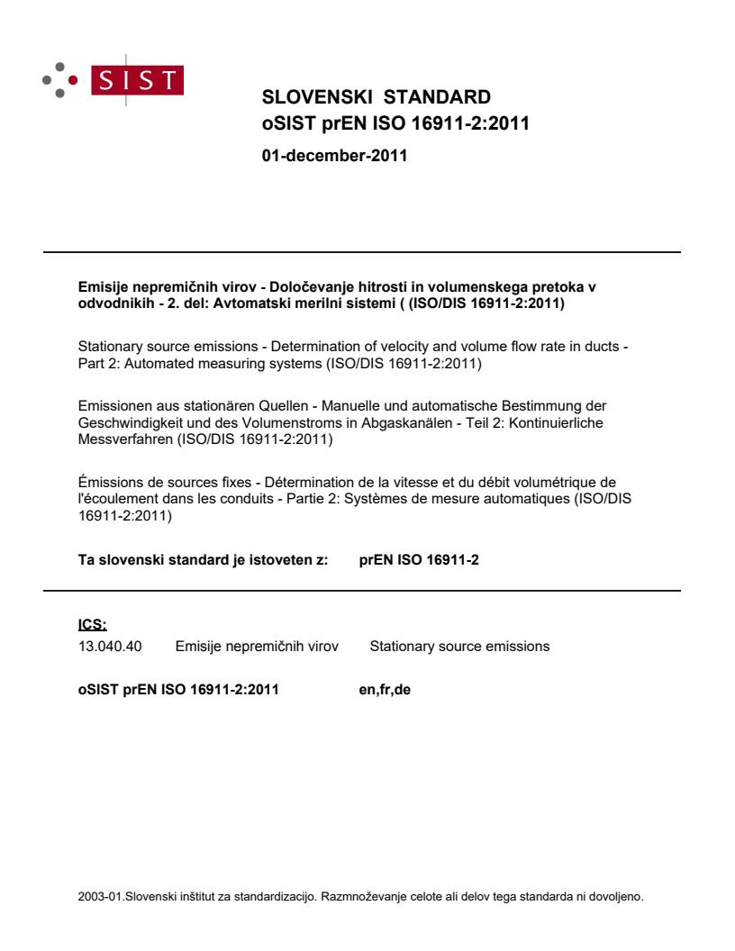 prEN ISO 16911-2:2011