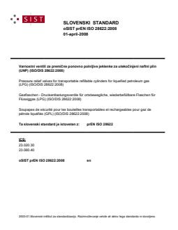 prEN ISO 28622:2008 - Page 1 preview