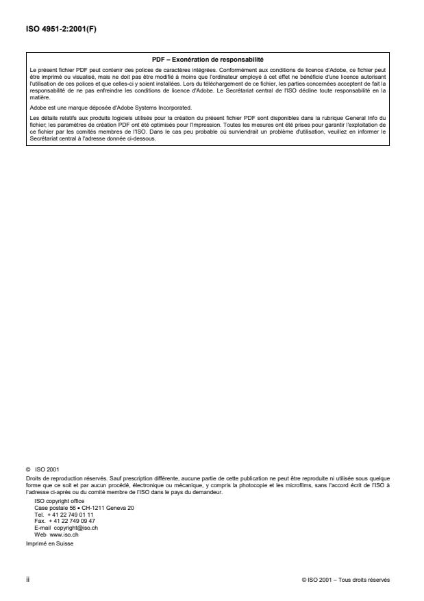 ISO 4951-2:2001 ISO 4951-2:2001 - Barres et profilés en acier a haute limite d'élasticité - Page 2 preview