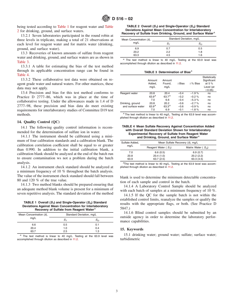 ASTM D516-02 - Standard Test Method for Sulfate Ion in Water