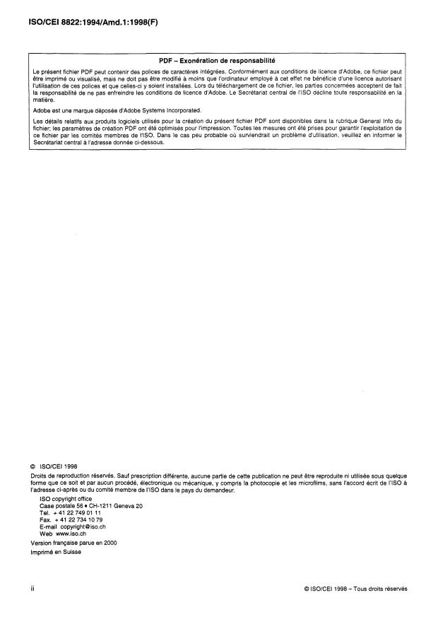 ISO/IEC 8822:1994/Amd 1:1998 ISO/IEC 8822:1994/Amd 1:1998 - Amélioration de l'efficacité - Page 2 preview