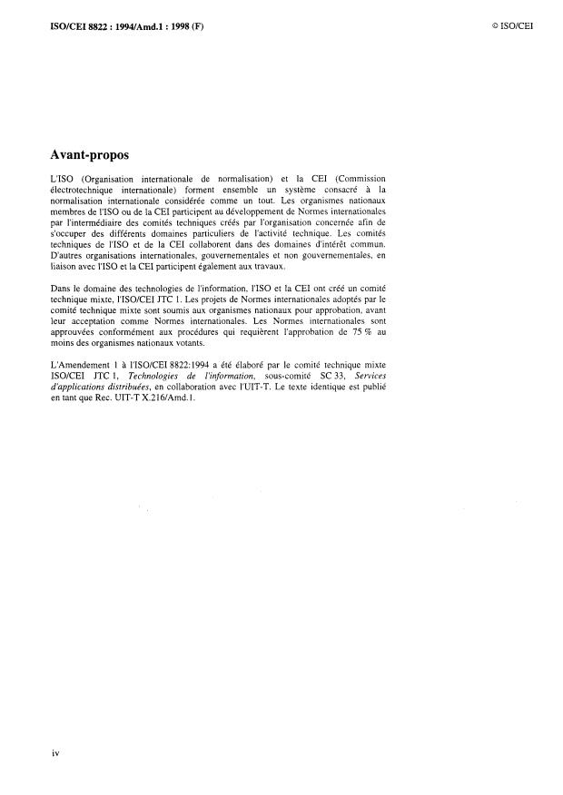 ISO/IEC 8822:1994/Amd 1:1998 ISO/IEC 8822:1994/Amd 1:1998 - Amélioration de l'efficacité - Page 4 preview