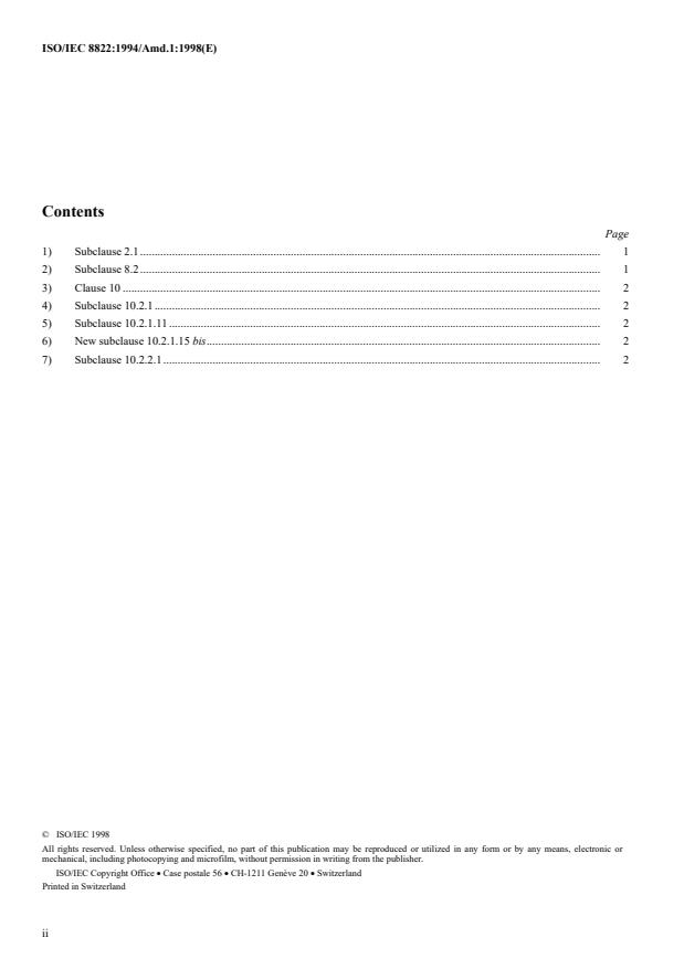 ISO/IEC 8822:1994/Amd 1:1998 ISO/IEC 8822:1994/Amd 1:1998 - Efficiency enhancements - Page 2 preview