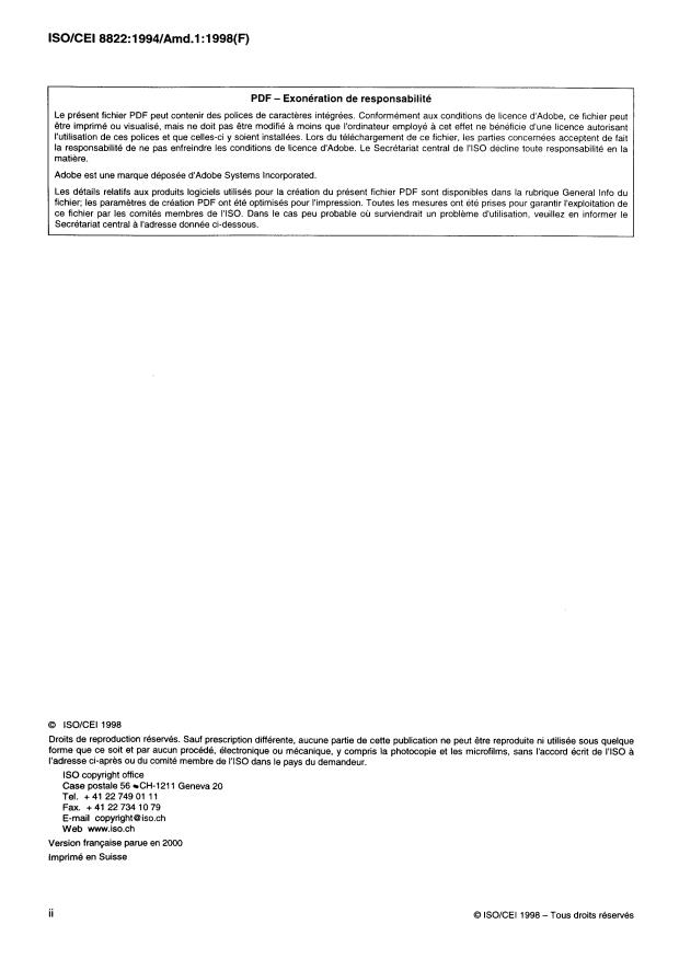 ISO/IEC 8822:1994/Amd 1:1998 ISO/IEC 8822:1994/Amd 1:1998 - Amélioration de l'efficacité - Page 2 preview