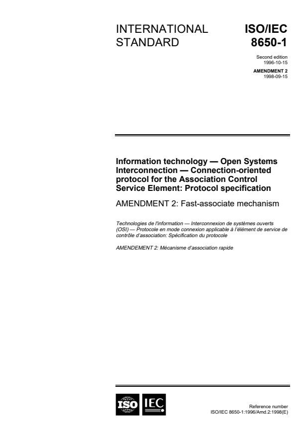 ISO/IEC 8650-1:1996/Amd 2:1998 - Fast-associate mechanism