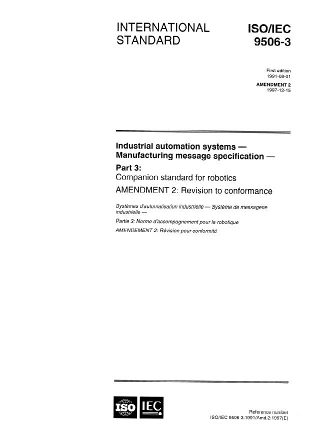 ISO/IEC 9506-3:1991/Amd 2:1997 - conformance