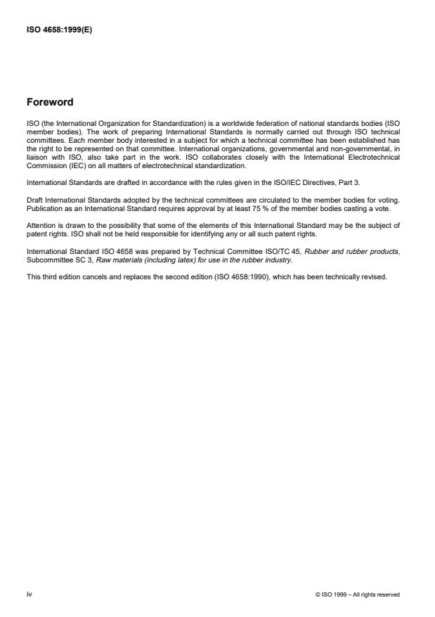 ISO 4658:1999 ISO 4658:1999 - Acrylonitrile-butadiene rubber (NBR) -- Evaluation procedure - Page 4 preview