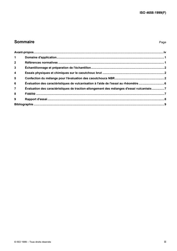 ISO 4658:1999 - Caoutchouc acrylonitrile-butadiene (NBR) --  Méthode d'évaluation