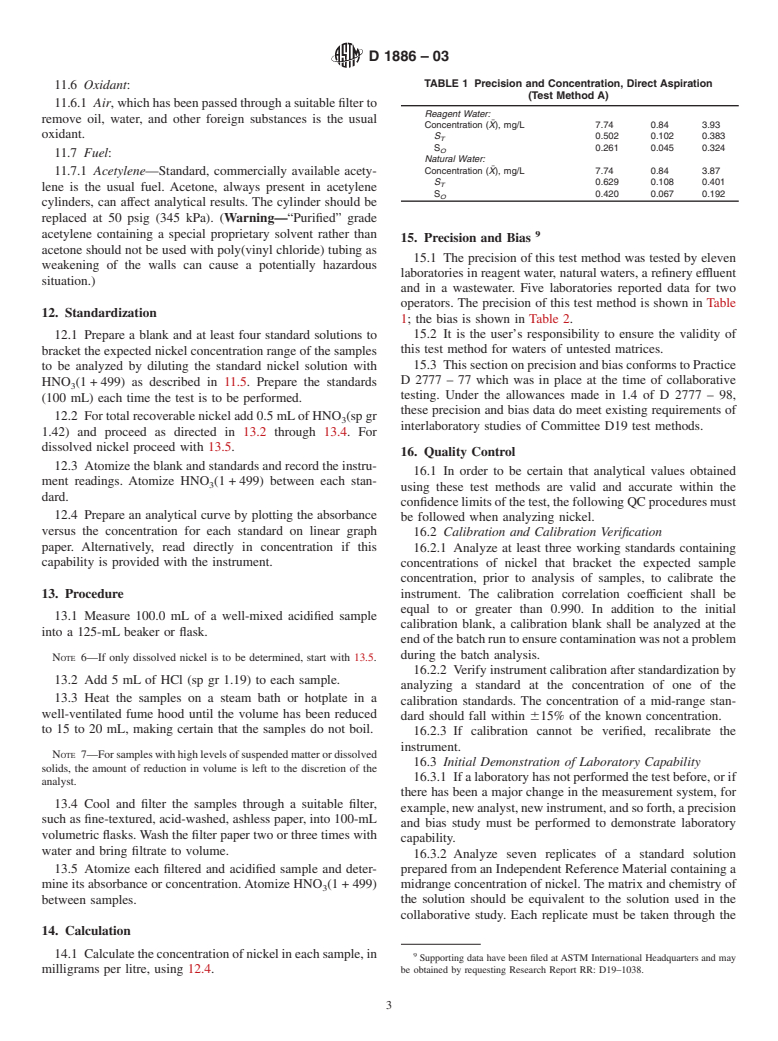 ASTM D1886-03 - Standard Test Methods for Nickel in Water