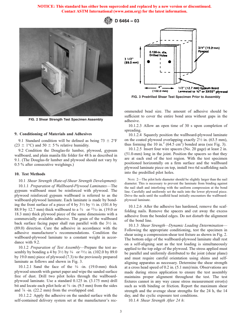 ASTM D6464-03 - Standard Specification for Expandable Foam Adhesives for Fastening Gypsum Wallboard to Wood Framing