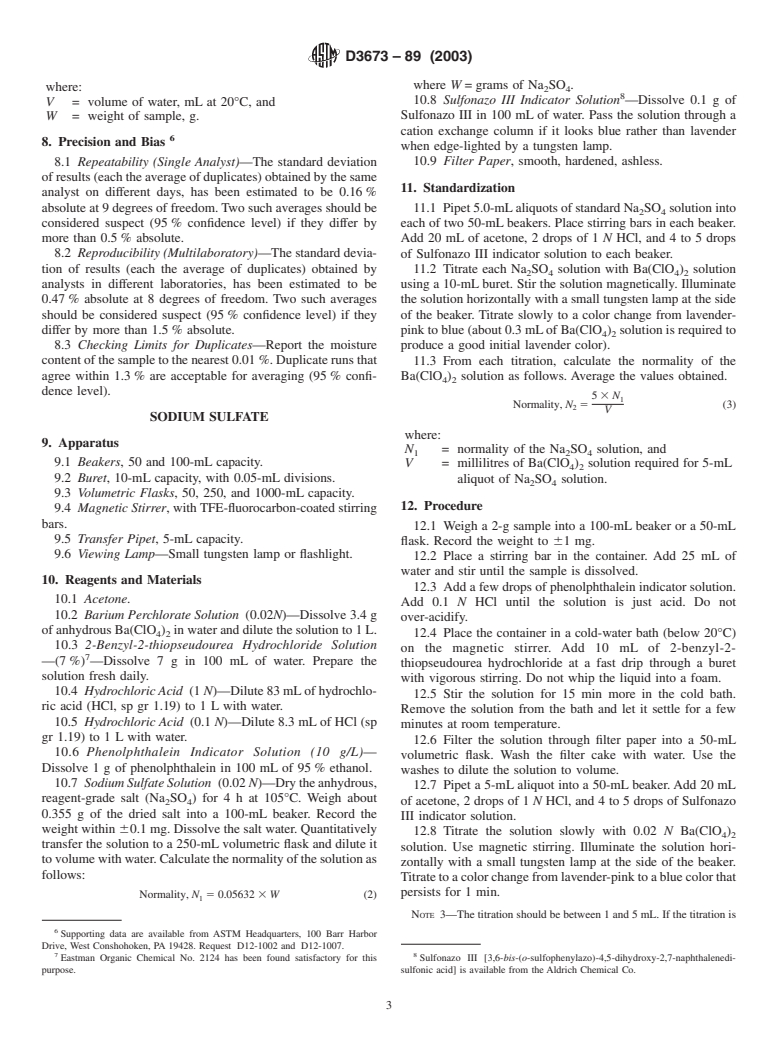 ASTM D3673-89(2003) - Standard Test Methods for Chemical Analysis of Alpha Olefin Sulfonates