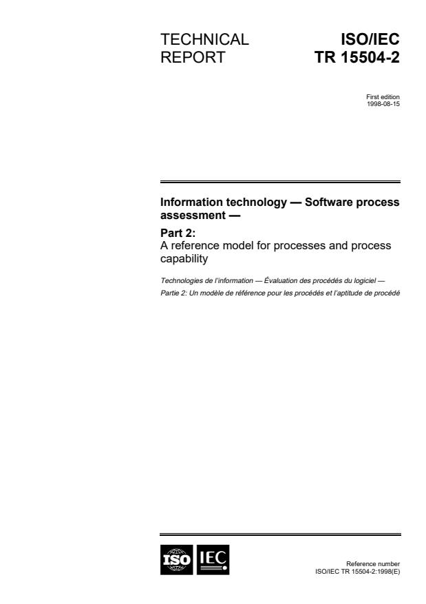 ISO/IEC TR 15504-2:1998 - Information technology -- Software process assessment