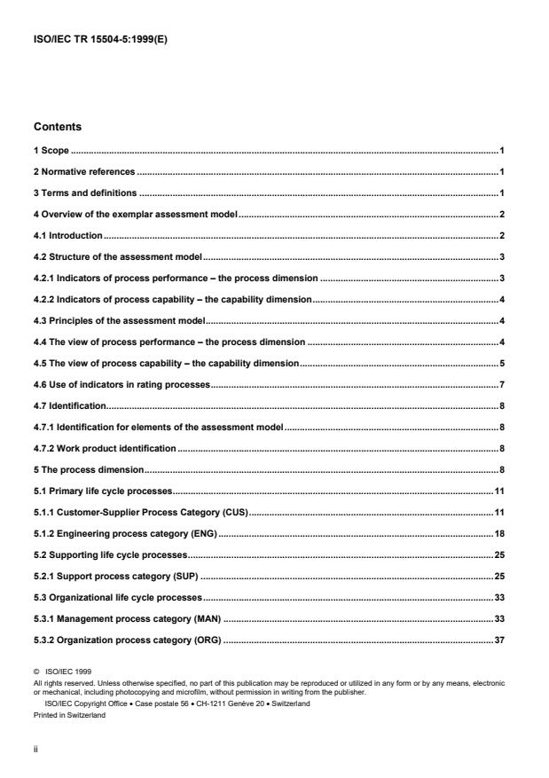 ISO/IEC TR 15504-5:1999 ISO/IEC TR 15504-5:1999 - Information technology -- Software Process Assessment - Page 2 preview