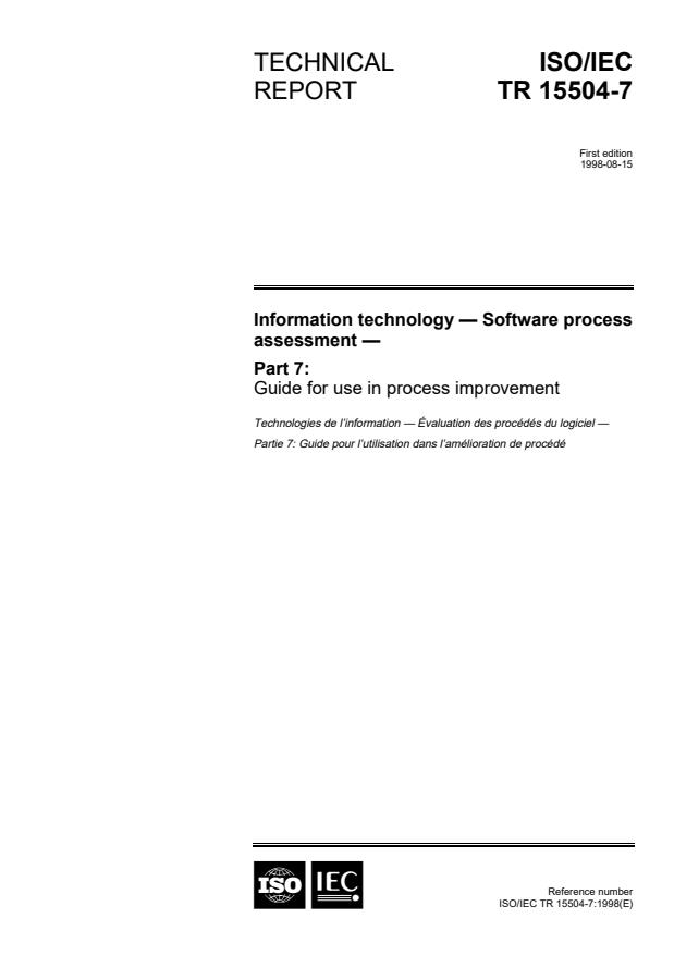 ISO/IEC TR 15504-7:1998 - Information technology -- Software process assessment